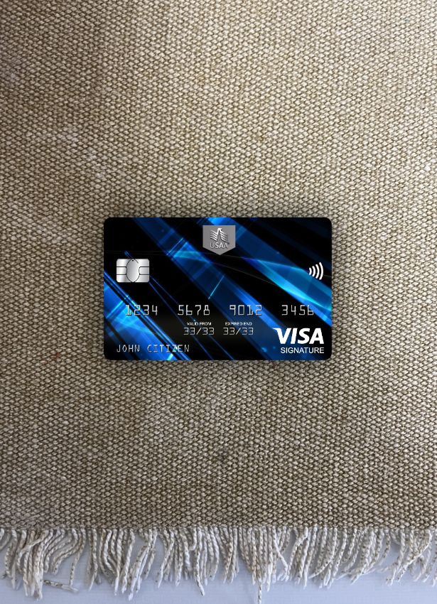 Download USA USAA bank visa signature card photolook front Photoshop template